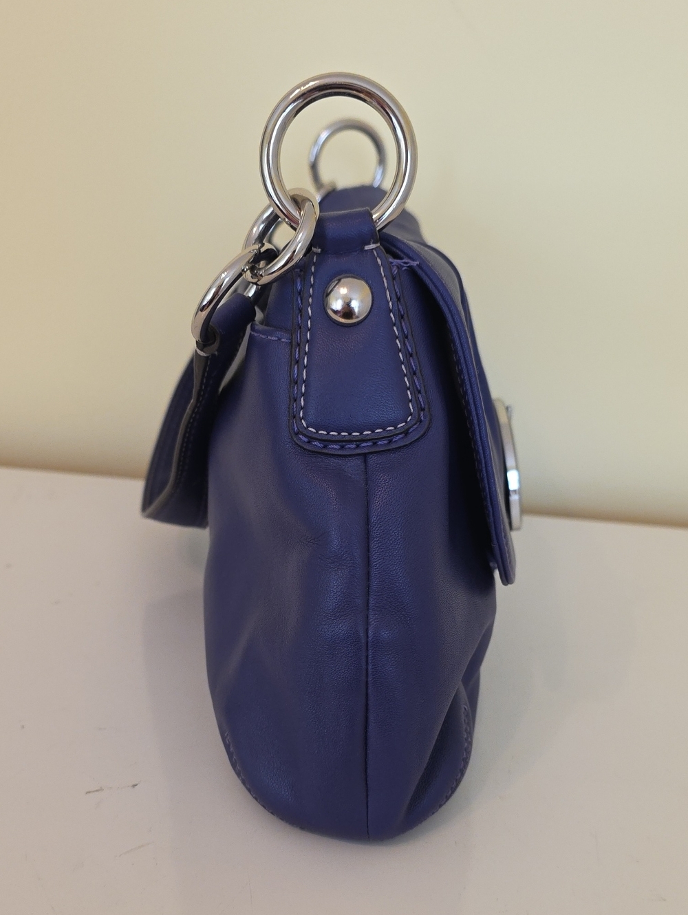 Coach Purple Soho Pleated Flap / Hampton-style Shoulder Bag F17217 - Picture 4 of 8
